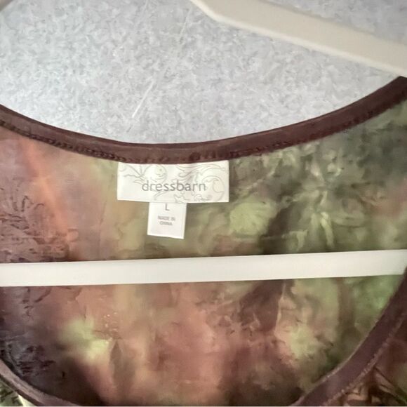 Dress Barn Vintage Satin Tank Top Forest Fairy Large Y2K - Picture 3 of 7